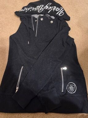 Harley-Davidson Black Hooded Women's Zip Pocket Sweatshirt